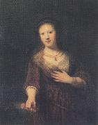 REMBRANDT Harmenszoon van Rijn Portrait of Saskia as Flora (mk33)